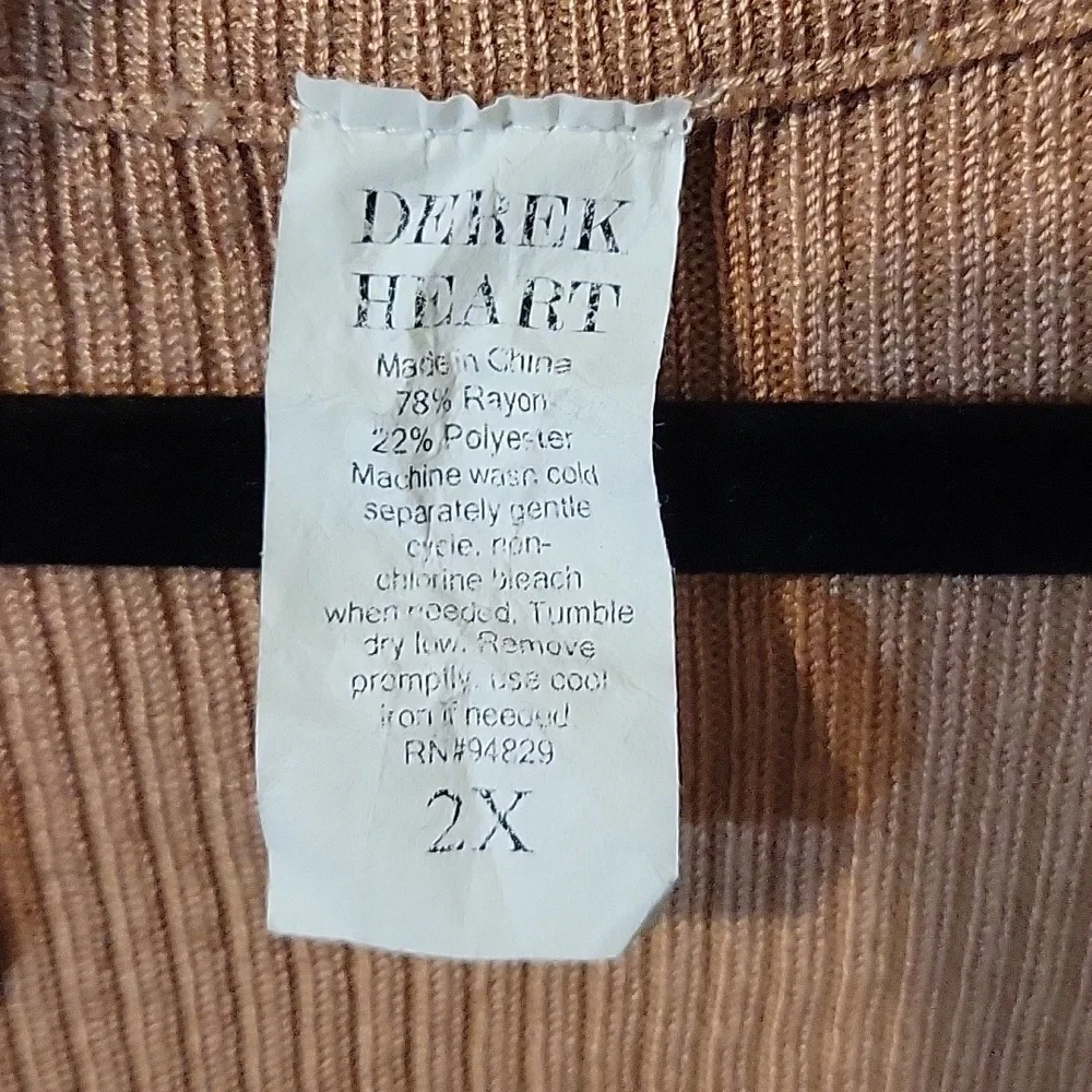 Derek Heart Long Sleeve Tan Bodycon Dress With Cutout - Picture 2 of 5